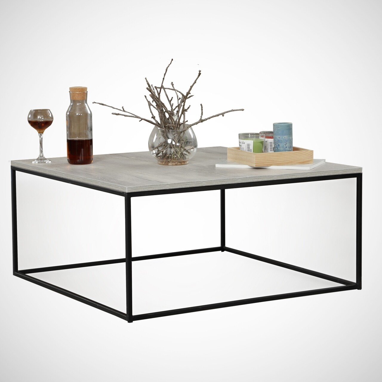 Masuta de cafea Poly Sea, Comforty, 75x75x43 cm, stejar de mare - imagine 6